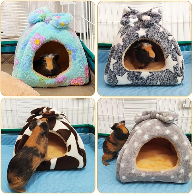 Guinea Pig Bed, Guinea Pig Warm Hideout House Accessories Cozy Bed for Small Animals Hamsters Chinchillas Dwarf Bunnies Hedgehogs. L, Green