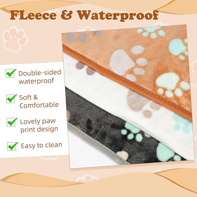YUEPET Waterproof Guinea Pig Blankets Washable 3 Pack Small Animal Fleece Cage Liners Pet Soft Sleep Mat Pad Cover Warm Flannel Throw for Hamster Guinea Pig Rabbit Chinchilla Hedgehog Ferret 23"×16"