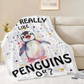 Penguin Blanket Cute Penguin Throw Blanket Gifts for Girls Boys Kids Women Men Adults Super Soft Cozy Plush Fluffy Fuzzy Fleece Blanket Home Decor 50''X60''