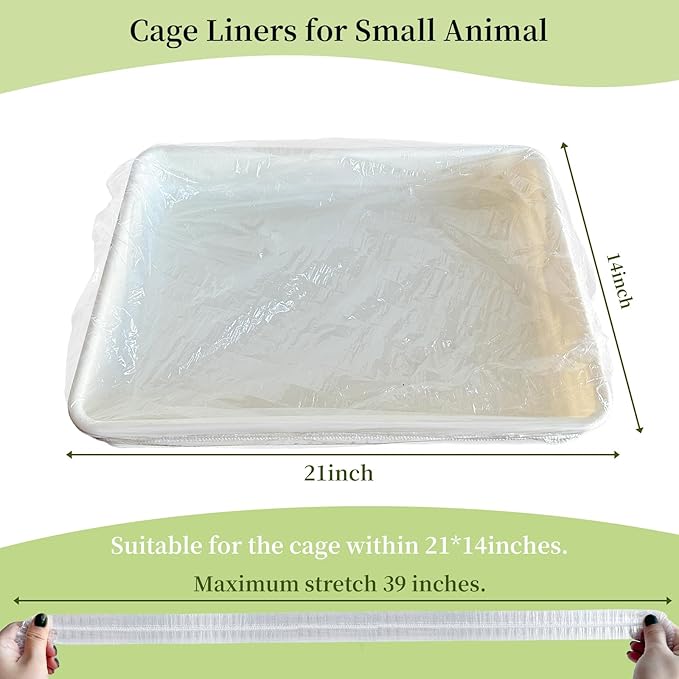 upcessory Disposable 50 pcs Small Animal Cage Liners, Rabbit Tray Film Liner Bunny Litter Pan Bags Guinea Pig Cage Toilet Plastic Film for Bird Hamster Chinchilla Hedgehog