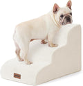 ZOMISIA Dog Stairs for Small Dogs - Pet Stairs for Couch and Bed, 35D Foam Dog Steps Ramp with Non-Slip Bottom Beige, 3 Steps