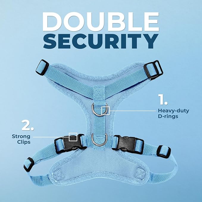 Voyager Step-in Pet Harness - All Weather Mesh, Adjustable Step in Harness for Cats and Dogs by Best Pet Supplies - Baby Blue, XL