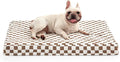 JOEJOY Dog Bed for Medium Dogs, Large Orthopedic Dog Bed with Removable Washable Cover, Cute Modern Plush & Memory Egg Crate Foam Dog Bed, 30 x 20 inch, Brown
