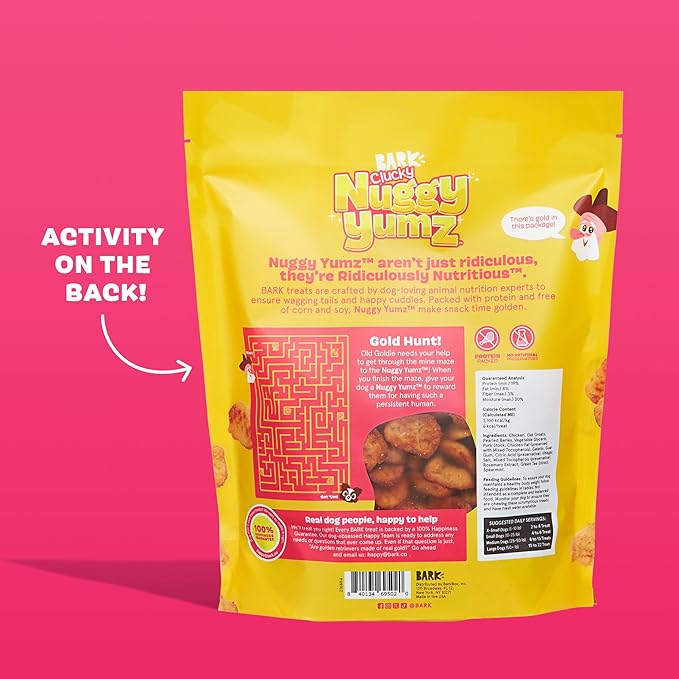 Barkbox Nuggy Yumz - Soft-Baked Chicken Nugget-Inspired Treats Packed with Protein, Nutritious Ingredients, and No Corn, or Soy - 24oz Bag