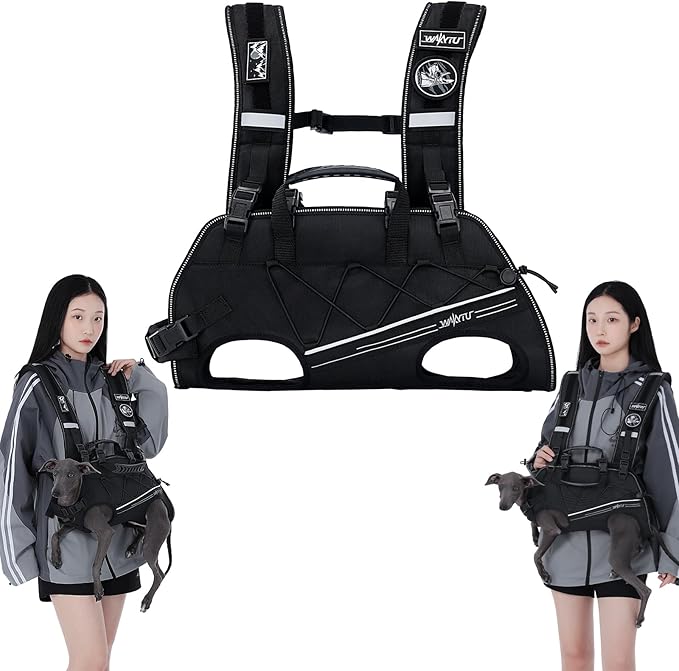 Wakytu Dog Lift Harness for Small Dogs,Dog Backpack Carrier,Adjustable Padded Breathable Straps for Dogs, Disabled, Joint Injuries, Arthritis,M(8.5-17.5LBS)