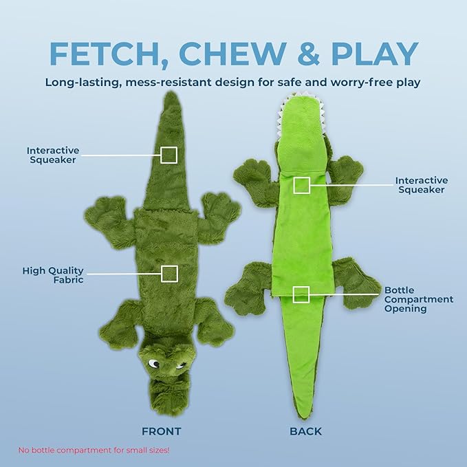 Best Pet Supplies Squeaky Dog Toys with Soft Durable Fabric for Small, Medium and Large Pets Interactive Toy for Indoor Play, Supports Active Biting and Play - 1Wild Duck, Alligator, Medium