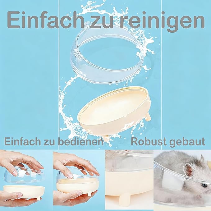 Meow&Woof Hamster Sand Bath Container, Large Sandbox Toilet Gerbil Batheoom, Tiny Chinchilla Dust Bathtub Sand Bath Box for Hamster Cage Accessories 6.5 Inch-Pink