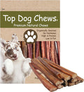Top Dog Chews- 12 Inch Odor-Free Bully Sticks, 100% Natural Angus Beef, Free Range, Grass Fed, High Protein, Supports Dental Health & Easily Digestible, Thick Dog Treat, 24 Pack