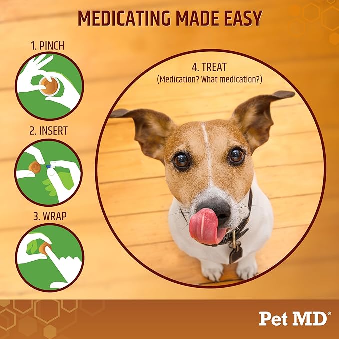 Pet MD Wrap A Pill Peanut Butter Flavored Pill Paste for Dogs - Make a Pocket to Hide Pills and Medication for Pets - 59 Servings (Pack of 2)