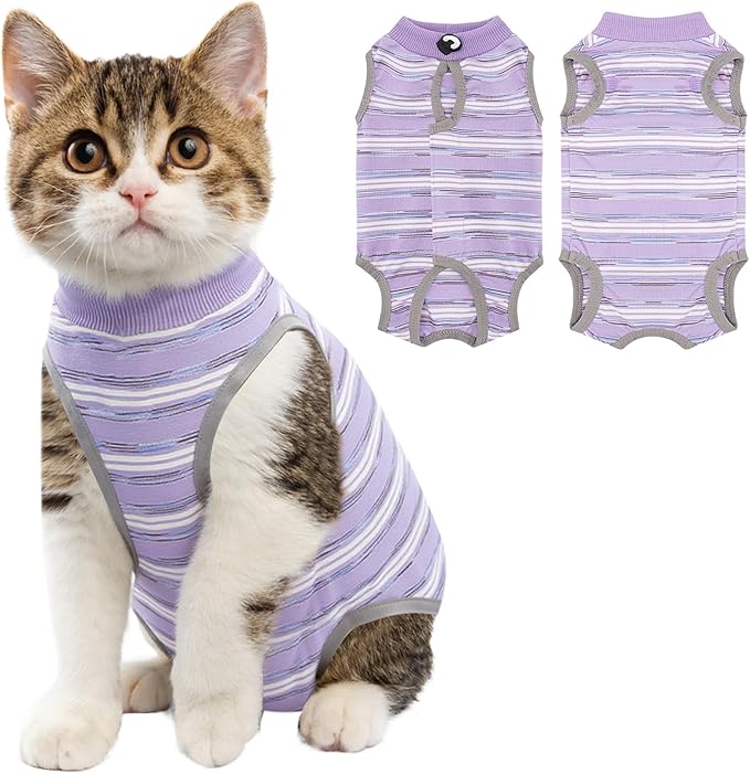 Coppthinktu Cat Recovery Suit Female, Cat Surgery Recovery Suit Cats Onesie for Cats After Surgery for Surgical Abdominal Wound Skin Diseases, Soft E-Collar Alternative Kitten Spay Suit Anti Licking