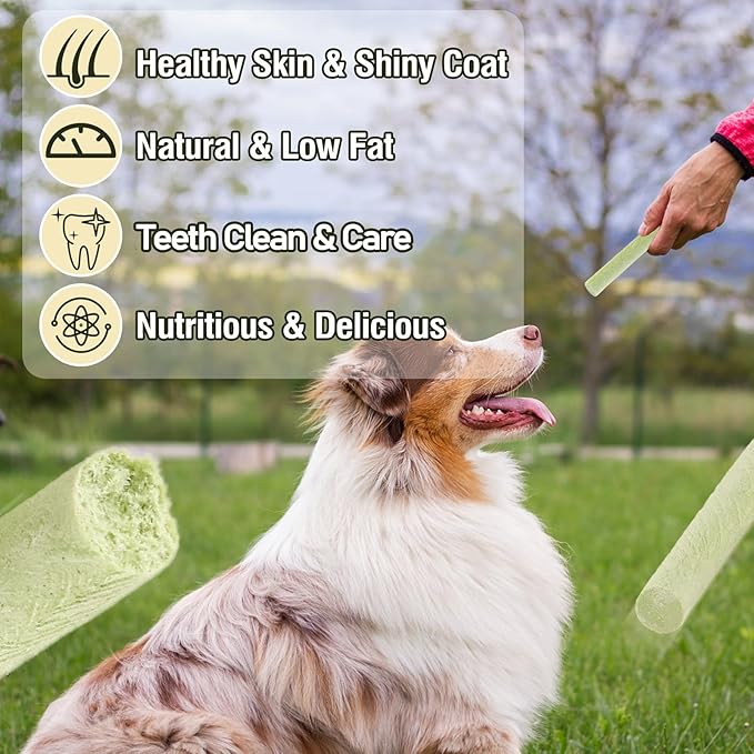 Dog & Cat Treats - Crunchy Dogs Chew Sticks, Natural Healthy Dog Training Treats, Freeze Dried Cod Skins Treat for Small, Medium & Large Breeds, 4.5 Inches
