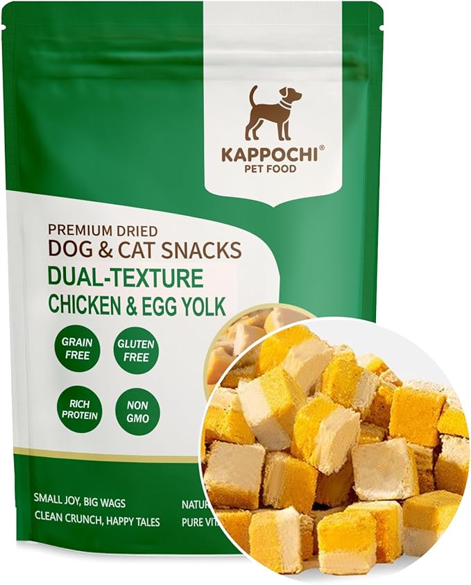 Freeze Dried Dual-Layer Chicken & Egg Yolk Dog Treats - Perfect as Training Rewards, 3.5oz(100.0g), High Protein Training Treats, Natural & Raw, No Additives, Grain Free, Gluten Free