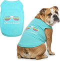 Parisian Pet Beach Dog Shirt – 100% Cotton Shirts for Large Dogs – Sleeveless Pet Vest – Lightweight and Breathable Dogs Apparel – Cute Summer Dog Clothes - Stretchy T Shirts for Pets