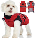 MIGOHI Cozy Small Dog Coat - Reflective Dog Coat for Small Dogs,Fleece Winter Coats Jacket for Dogs with Leash Hole,Snowproof Thick Puppy Clothes,Pomeranian,Chihuahua,XS,RedBlack