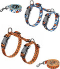 Halypet 2-Pack Cat Harness and Leash Set, Escape Proof 3-in-1 Adjustable Harness for Cats, Soft Lightweight, Easy On & Control for Walking, Travel & Outdoor Use, Medium (Navy & Orange)