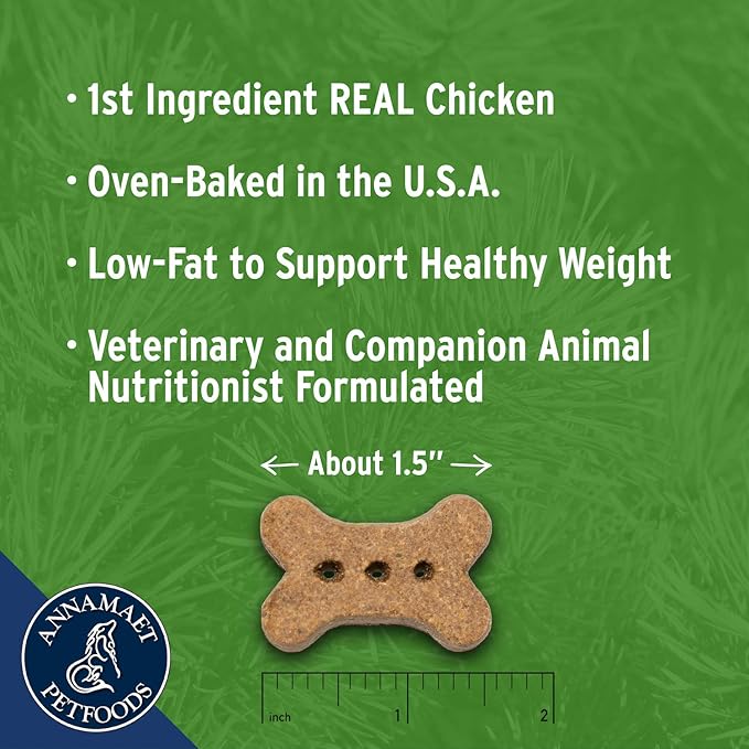 Annamaet Grain-Free Lean Dog Treats Reduced Fat Formula with Chicken & Duck, 7-oz Bag