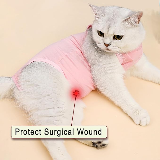 cat Recovery Suit Soft Cat Surgery Recovery Suit Female Cat Onesie for Cats After Surgery,Cone E-Collar Alternative Anti-Licking Protective Outfit Pet Surgical Recovery Pajama Suit