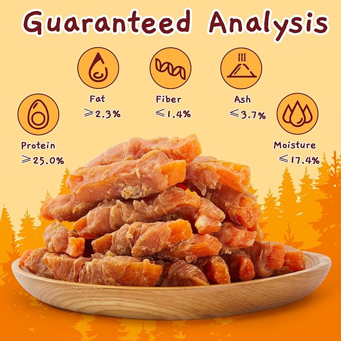 Jungle Calling 21.2 oz Dog Treats for Medium/Large Breeds Rewards - Chicken Wrapped Sweet Potato, Grain Free, Rawhide Free, Easy to Digest Treat Chews & Training Treats