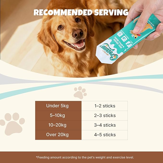 M-PETS Beef Chicken & Apple Lickable Dog Treats,Soft Healthy Dog Snacks in Squeeze Tubes for Puppies & Seniors,Reward Training or Food Topper,Low-Calorie Puree for Joint & Digestive Support – 8 Pack