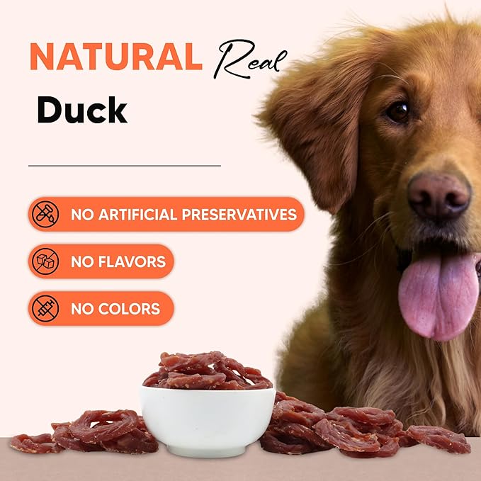 Annika Duck Jerky Rings – High Protein Natural Duck Chews with Taurine, Rawhide-Free Soft & Chewy Training Snacks for Small to Large Dogs, 11.60 oz