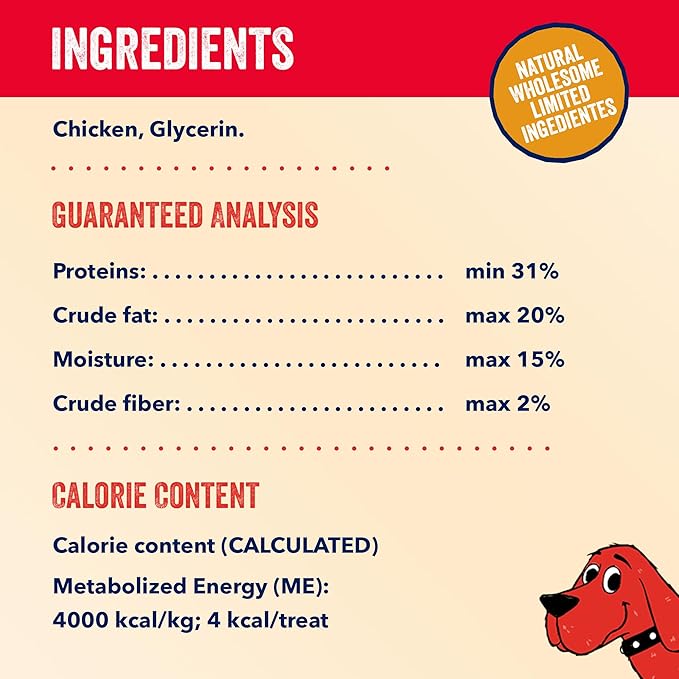 Clifford The Big Red Dog Soft Training Treats for Puppies and Dogs – Healthy, High Protein, Grain Free, Soft Puppy Treats for Small Dogs and Large – Real Chicken Mini Bites – 5oz