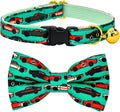Cat Collar Bow Set, Green Muscle Classic Racing Car, Wedding/Birthday Breakaway Collar Bowtie for Kitten/Cat