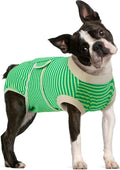 FUAMEY Dog Recovery Suit Male,Dogs Surgery Neuter Suits Puppy Spay Shirts for Female Protect Dog's Skin Anti Licking Abdominal Wounds Doggie Onesie Pet Bodysuit Alternative to Cone Green Stripes M