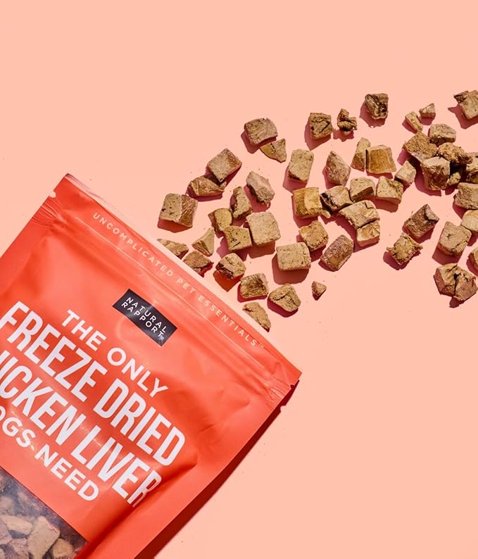 Natural Rapport Chicken Liver Dog Treats - The Only Freeze Dried Chicken Liver Dogs Need - Grain-Free Chicken Bites, Dog Treats for Small and Large Dogs (4 oz.)
