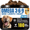 Omega 3 for Dogs – Salmon Oil for Dogs Skin & Coat Health, Fish Oil Supplement for Dog Shedding, Itch & Hot Spot Relief, Allergy Chews with EPA & DHA Fatty Acids for Skin & Joint Support - 180 Ct
