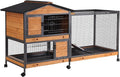 AIVITUVIN Rabbit Cage Indoor with Metal Frame Rabbit Hutch Waterproof Bunny Cage Oudoor with Pull Out Tray No Leakage Guinea Pig Cage