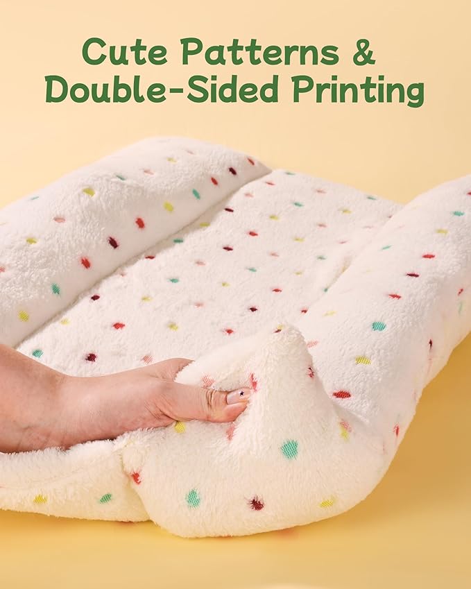 16 * 14in Rabbit Bed Thickened Soft Bunny Nest Machine-Washable Plush Pillow Reversible Plush Pet Pad Cotton Rabbit Pillow