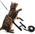 PUPTECK Adjustable Cat Harness and Leash Set Escape Proof Kitten Strap Collar for Walking Travel, Black, M