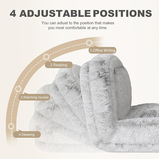 71" Human Dog Bed for Adults & Pets, Foldable Lazy Bed with 4 Adjustable Positions, Convertible Tatami Sofa with Detachable Faux Fur Cover & 2 Pillows for Bedroom & Living Room