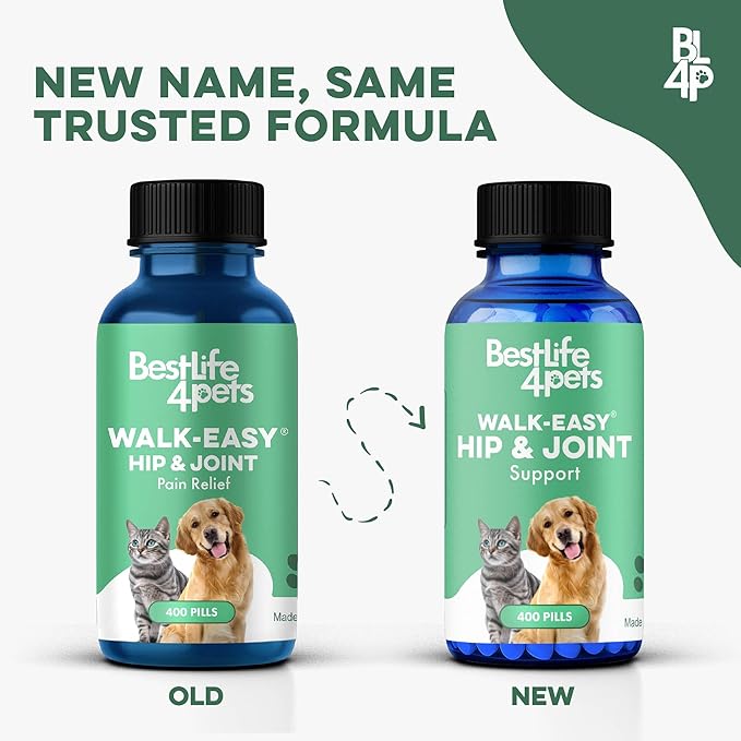 Walk-Easy Dog Hip & Joint Supplement, Effective Dog Pain Relief and Anti-Inflammatory Supplement for Mobility, Canine Joint Pain Relief, ACL Tears, Limping, Knee and Back Aches, Easy to Give 2 Pack
