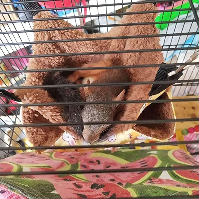 Oncpcare 2PCS Small Pet Cage Hammock, Bunkbed Sugar Glider Hammock, Guinea Pig Cage Accessories Bedding, Warm Hammock for Parrot Ferret Squirrel Hamster Rat Playing Sleeping