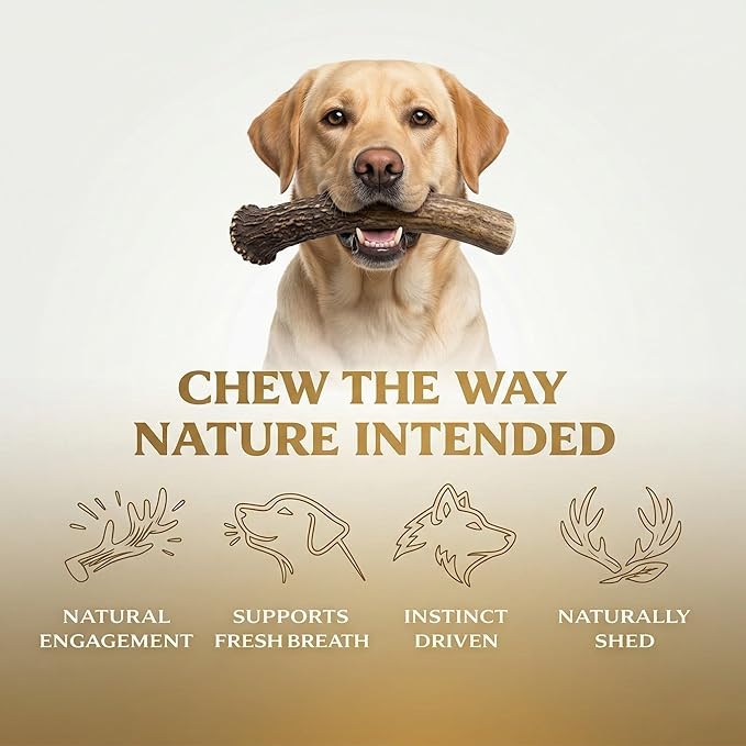 WhiteTail Naturals Whole Elk Antlers for Dogs (1 lb Bulk Pack) Long Lasting Dog Chews - Grade A, Naturally Shed & Wild Sourced (Aprox. 4 to 5 Count)