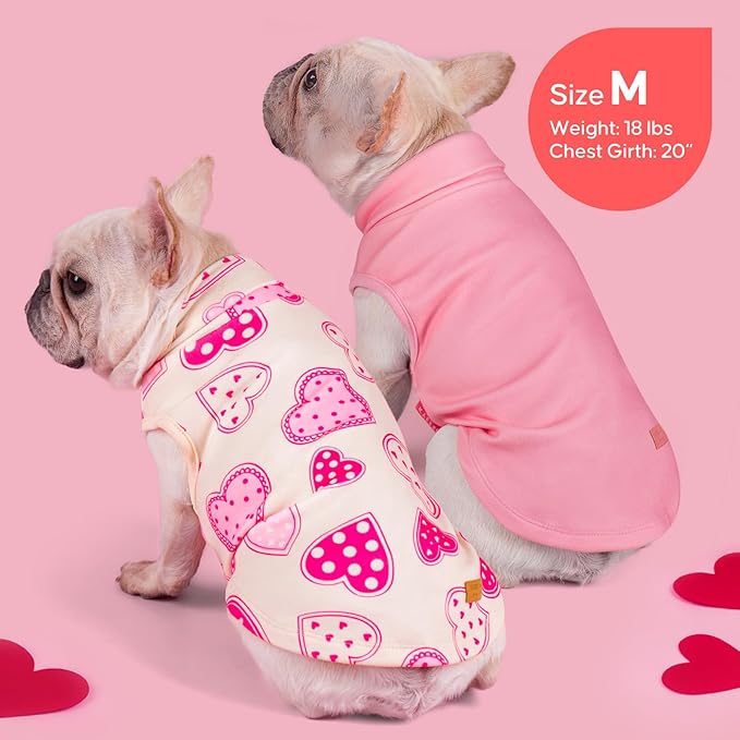 KYEESE 3Pack Valentines Dog Sweater, Turtleneck Dog Sweaters for Small Dogs, Warm Dogs Clothes Small Pet Sweaters, Soft Pet Sweatshirt, Fleece Pets Shirt Vest, Stretchy Medium Pets Sweater,XL