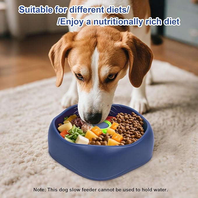 Star&Mi Slow Feeder Dog Bowls, 3-Layer Interactive Dog Puzzle Feeder, Dog Slow Feeder Bowl & Lick Bowl for Dogs, Non-Slip Dog Bowl Slow Feeder for Medium & Large Breeds, Holds 6–8 Cups