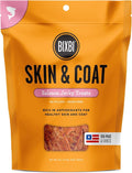 BIXBI Skin & Coat Support Salmon Jerky Dog Treats, 4 oz - USA Made Grain Free Dog Treats - Antioxidant Rich to Support Shiny, Full Bodied Coats - High in Protein, Whole Food Nutrition, No Fillers