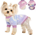 Dog Sweaters for Small Dogs Male Female Night Glow Doggy Clothes Girl Boy, Warm Pullover Doggie Sweatshirt, Winter Pet Coat Jacket Cat Costume, Small Dog Sweater Puppy Outfit, Pink, XXS