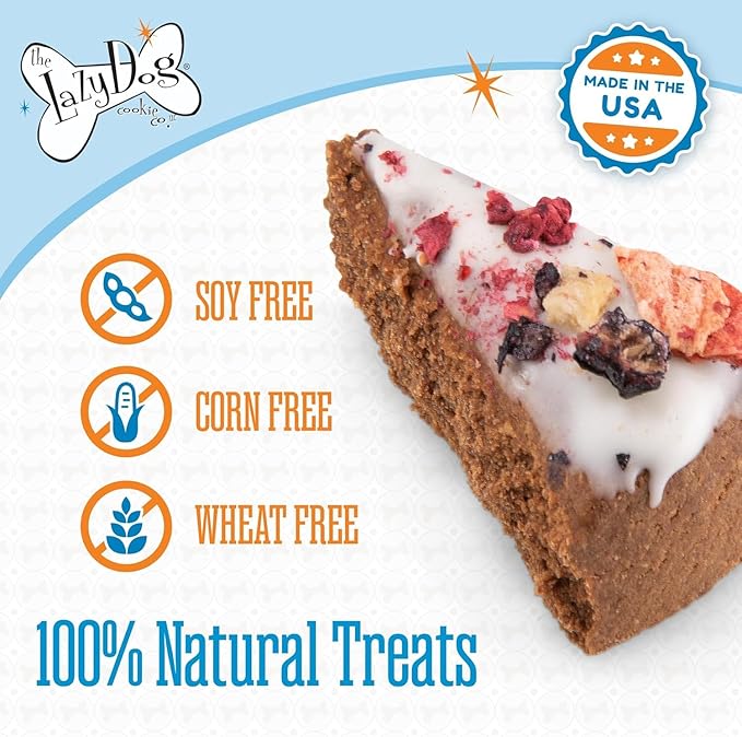 The Lazy Dog - Happy Birthday Pie Dog Treat for a Special Boy (5 oz). A Treat for Your Special Friend’s Celebration Day! (Includes Bonus Birthday Sign!)