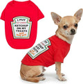 Parisian Pet Ketchup Dog Costume - 100% Cotton Red Dog Clothes for Small Dogs Boys - Lightweight and Breathable Puppy Outfits - Funny Chihuahua Clothes - Cute Pet Shirt - Stretchy T Shirt for Dogs