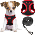 YIMEIS Dog Harness and Leash Set, No Pull Soft Mesh Pet Harness, Reflective Adjustable Puppy Vest for Small Medium Large Dogs, Cats (Black & red 01, Medium (Pack of 1)
