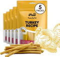 iPaw 5 Stock-Up Combo Turkey Dog Treats, All Natural Human Grade Dog Treat, Suitable for Training chew, Hypoallergenic, Rawhide Alternative, Thin Stick (Pumpkin)