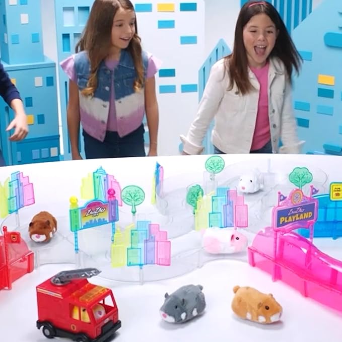 ZhuZhu City Ferris Wheel with Hamster Scoodles – Perfect for Boys & Girls! Interactive Hamster & Spinning Wheel – 40+ Unique Sounds & Actions – Pets Without The Mess