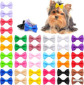 YAKA 40PCS (20 Paris) Cute Puppy Dog Small Bowknot Hair Bows with Metal Clips Handmade Hair Accessories Bow Pet Grooming Product