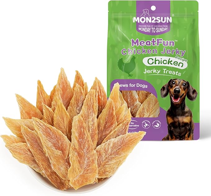MON2SUN Dog Treats Chicken Jerky, Single-Ingredient, Rawhide-Free, High Protein, Low Fat, Training Treats for Small to Large Dogs, 14.1 oz