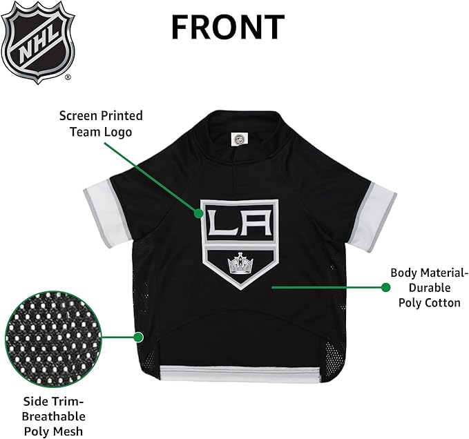 Pets First NHL Los Angeles Kings Jersey for Dogs & Cats, X-Small. - Let Your Pet Be A Real NHL Fan!
