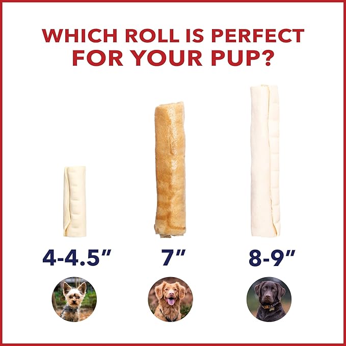 Pet Factory American Beefhide 4" Rolls Dog Chew Treats - Natural Flavor, 16 Count/1 Pack