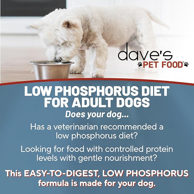 Dave's Pet Food Kidney Care Dog Food (Tuna Pate), NEW Recipe! Wet Renal Dog Food, Low Phosphorus, Renal Kidney Support, Vet Formulated, 13 oz, (12 Pack)